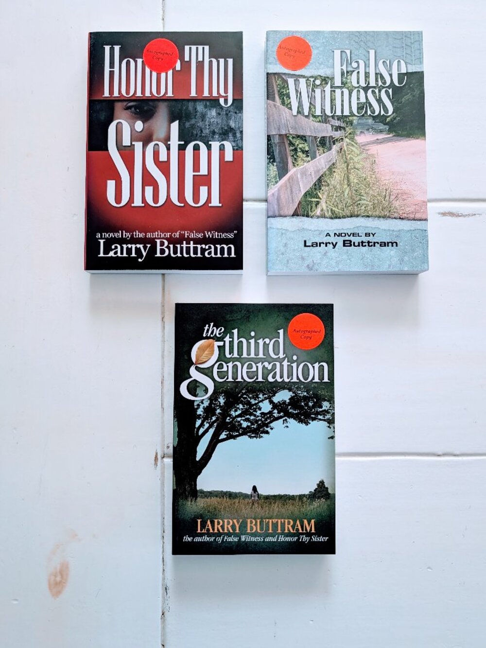 VTG Lot of 3 Larry Buttram PB Novels Signed by Author New Unread Unbroken Spine